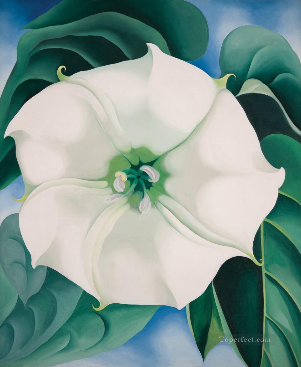 ジムソン雑草白い花 No1 ジョージア オキーフの花飾り油絵